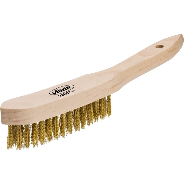 Brass Wire Brush 4 Row with Plastic Handle - Wire Brushes from