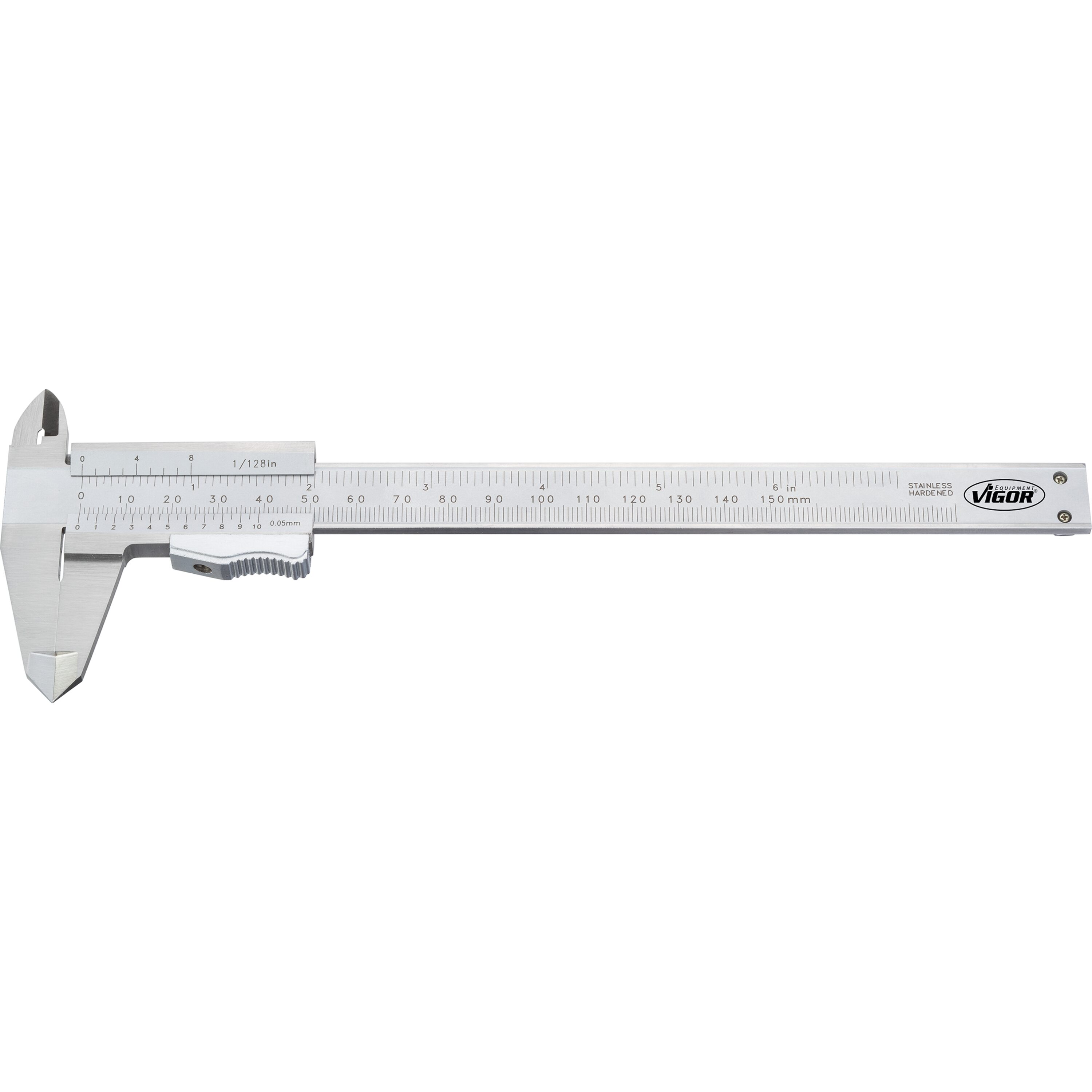 Meßschieber analog, 0 - 150mm, mit Tiefen-Meßstab, Länge 235mm, im  Kunststoffkasten, VIGOR SK102196